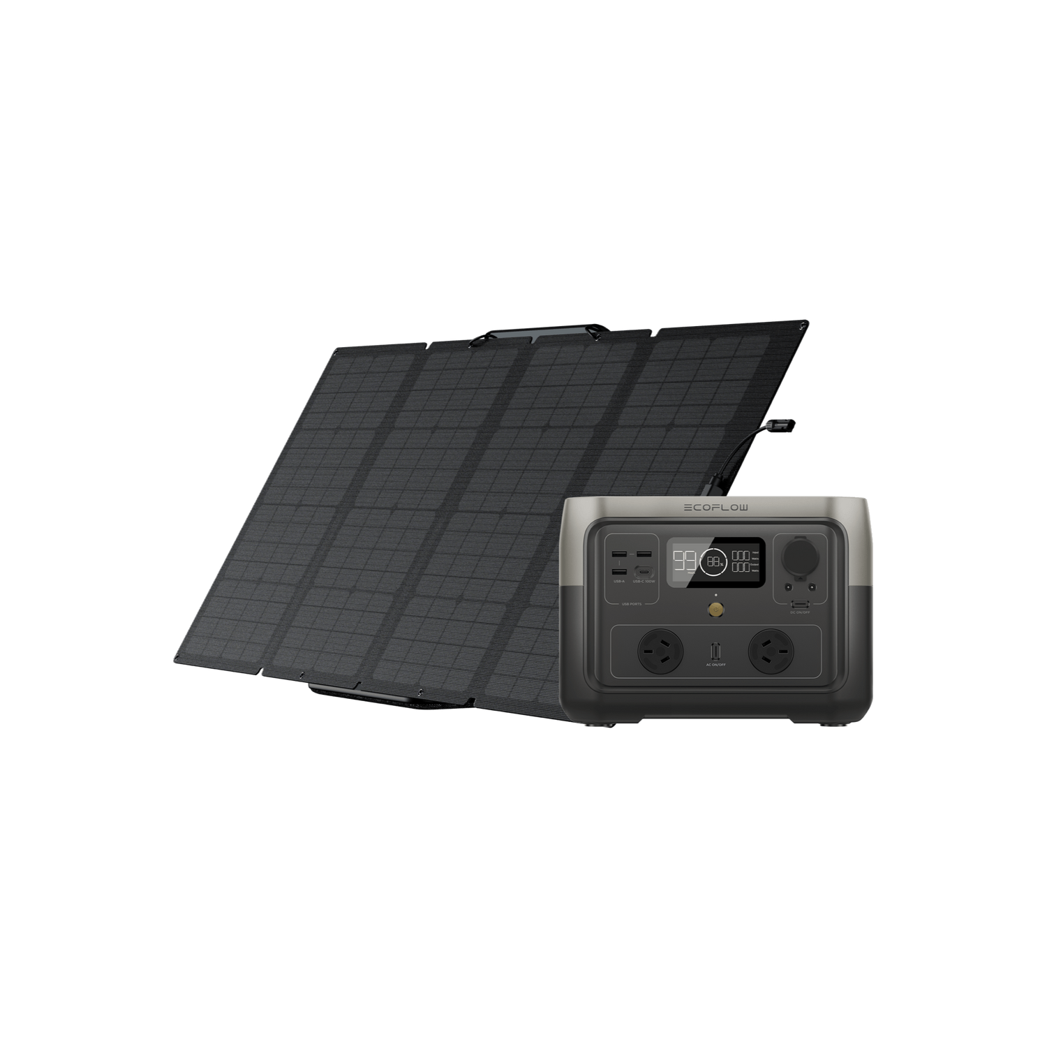 EcoFlow RIVER 2 Max Solar Generator ( Single-facial PV160W)